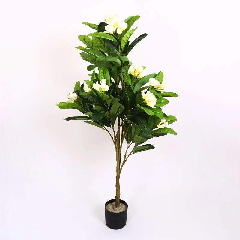 Verdiq Artificial Frangipani With Black Plastic Pot - 4.5 Feet media 6