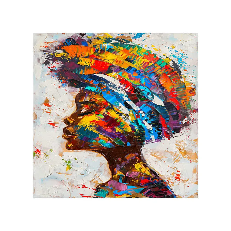 Colorful African Woman Wall Painting media 5
