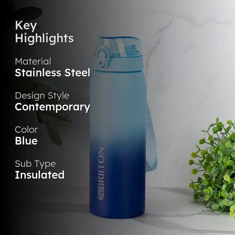Quench Calm Hot & Cold Thermos Water Bottle (Dark Blue & Light Blue) - 750 mL media 2