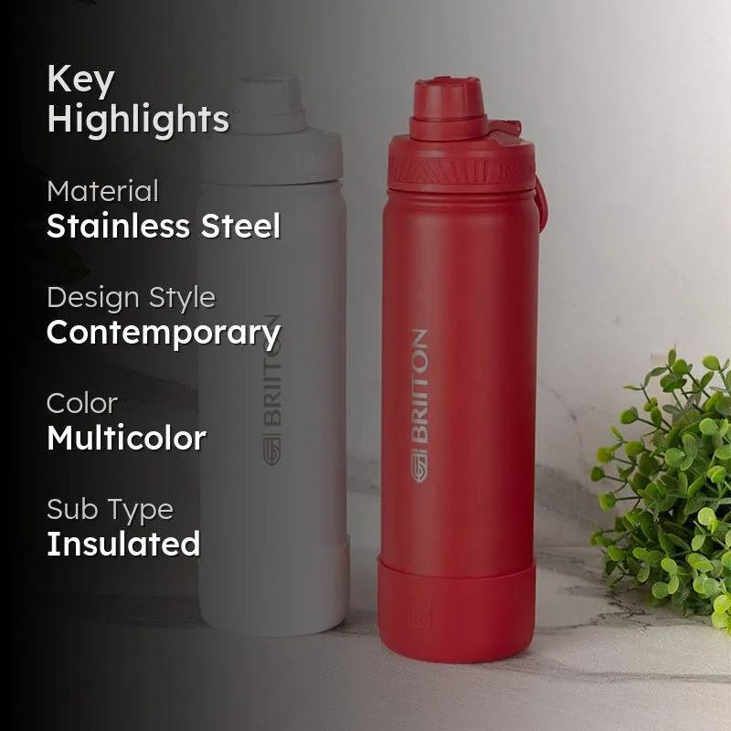 Quench Chic Hot & Cold Thermos Water Bottle (White & Red, 750 mL Each) - Set Of Two media 2