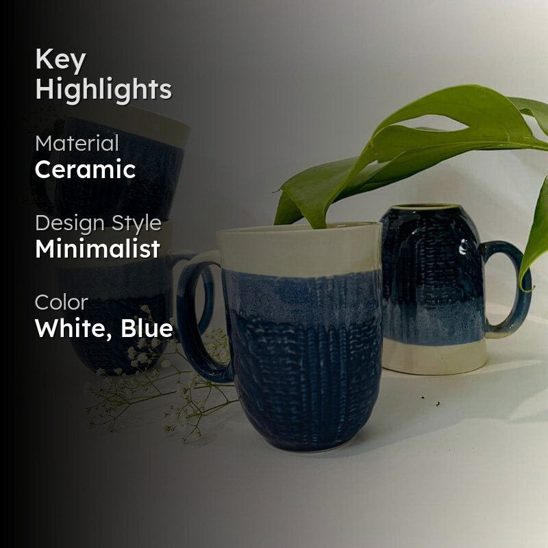 Herva Ceramic Tea Cup (300 mL Each) -  Set of Six media 2