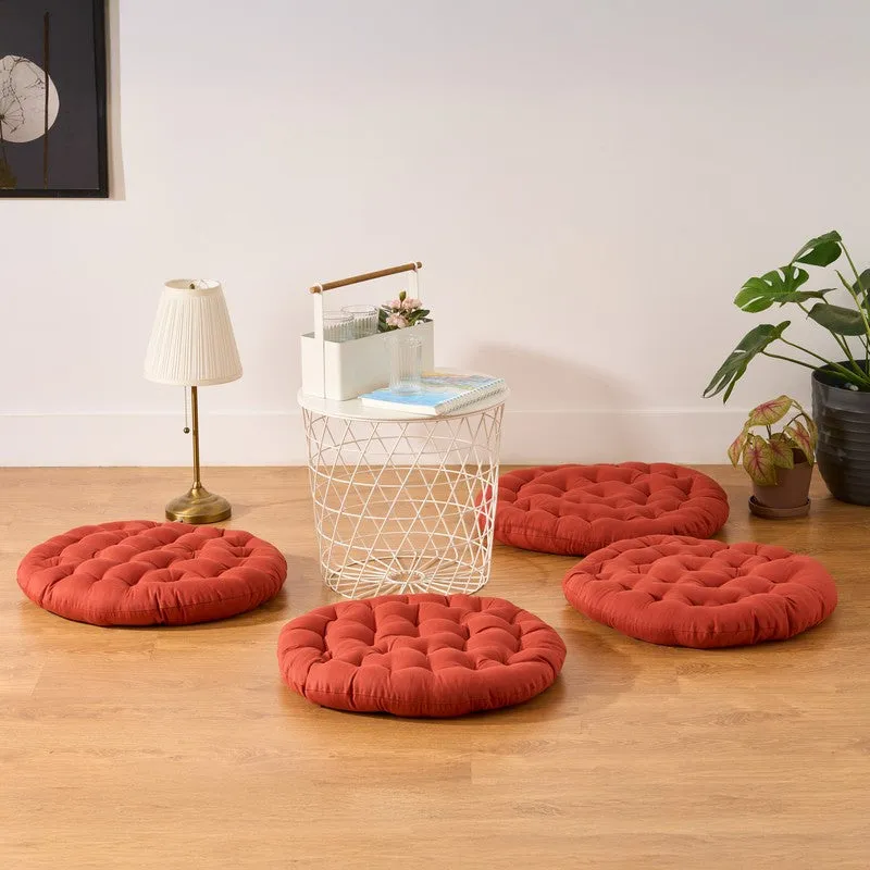 Gloria Floor Cushion (Terracotta Brown) - Set Of Four media 1