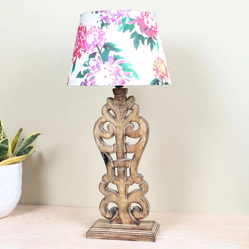 Miyabi Deco Printed Mango Wood Table Lamp - Multicolor media 2