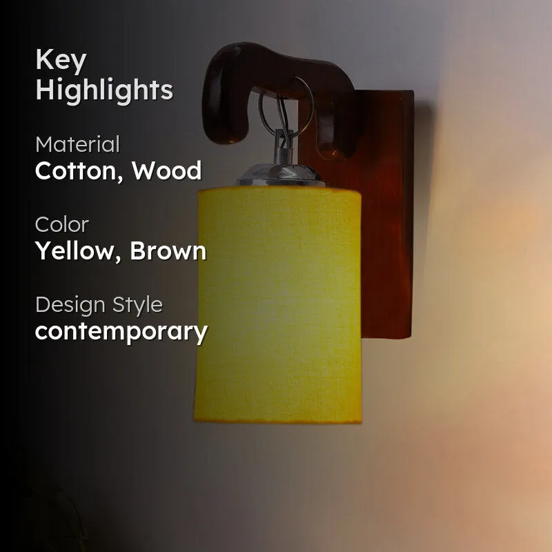 Klarion Wooden Wall Lamp - Yellow media 2