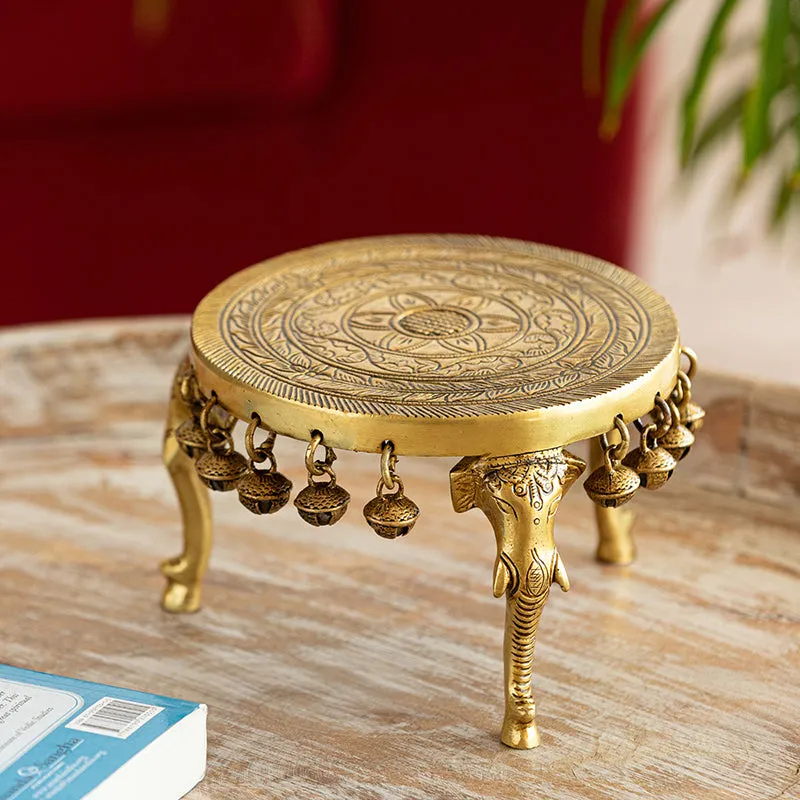Manjeera Brass Accent Stool media 1