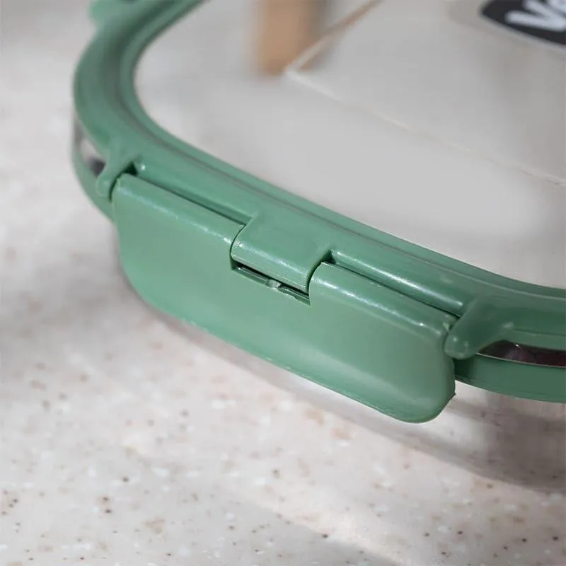 Viora Green Stainless Steel Lunch Box (775/150 mL) - Two Piece Set media 5