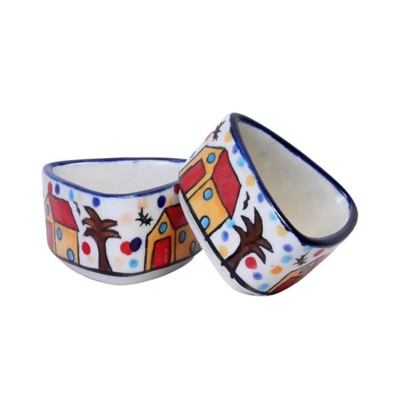 Bowlva Ceramic Dip Bowls (Multicolor ,50 mL Each) - Set Of Two media 5