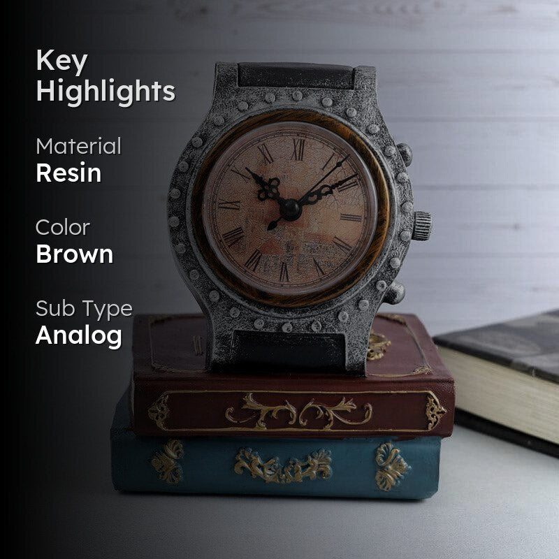 Retro Bookstack Clock - Silver media 2