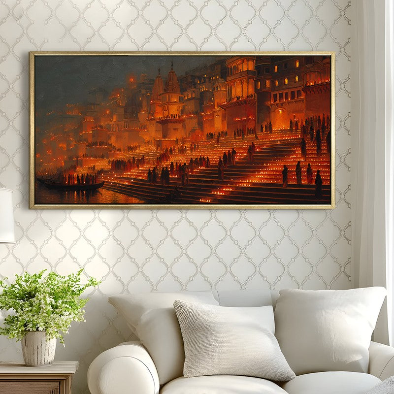 Aglow Ghats of Kashi Wall Art