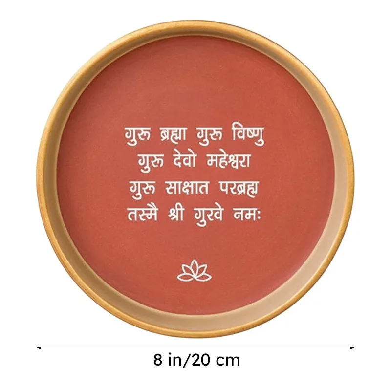 Auspicious Sanskrit Mantra Terracotta Wall Plate - Set Of Three media 9