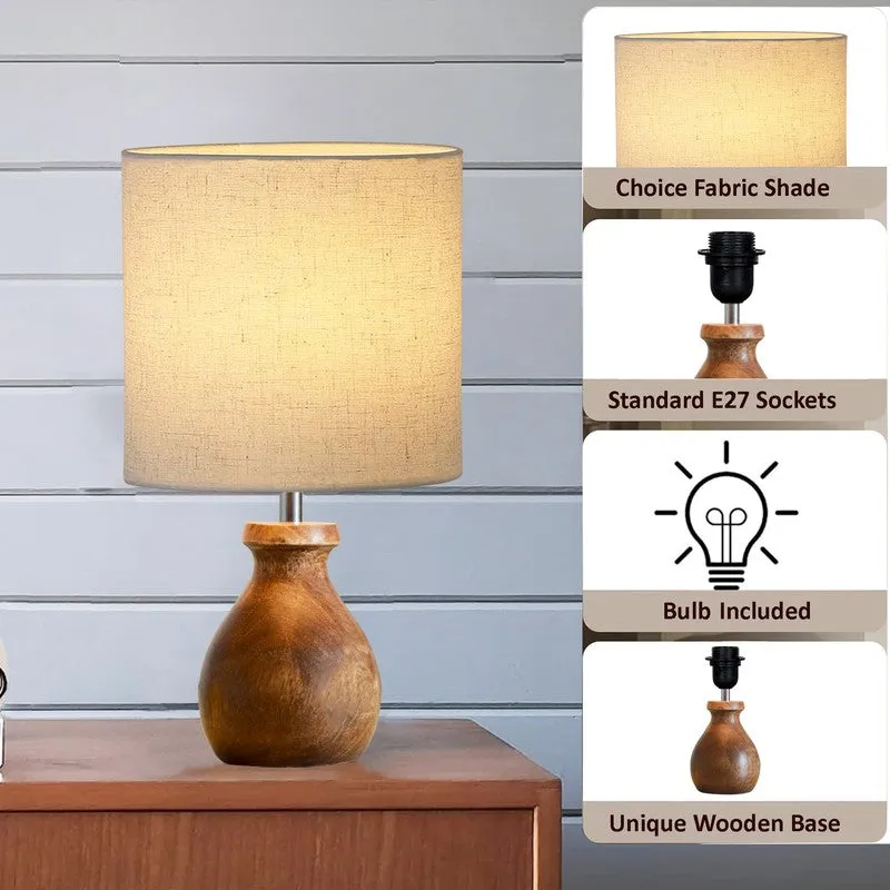 MinimalRadiance Wooden Table Lamp - White media 5