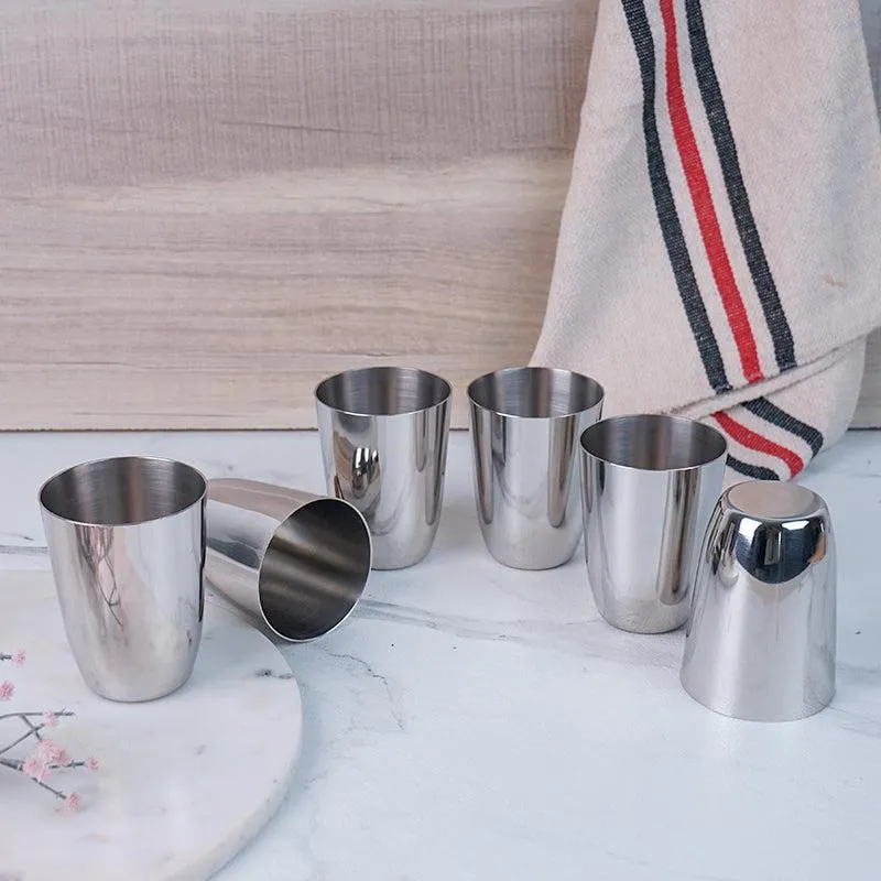 Junis Stainless Steel Tumbler (250 ML) - Set Of Six media 4