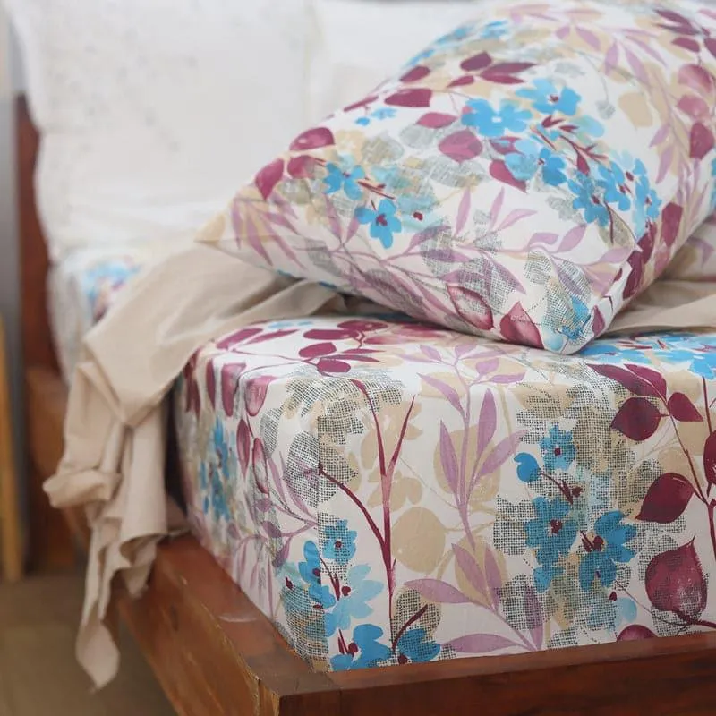 Garden Glowa Cotton Bedsheet (Pink) - 254 TC media 6