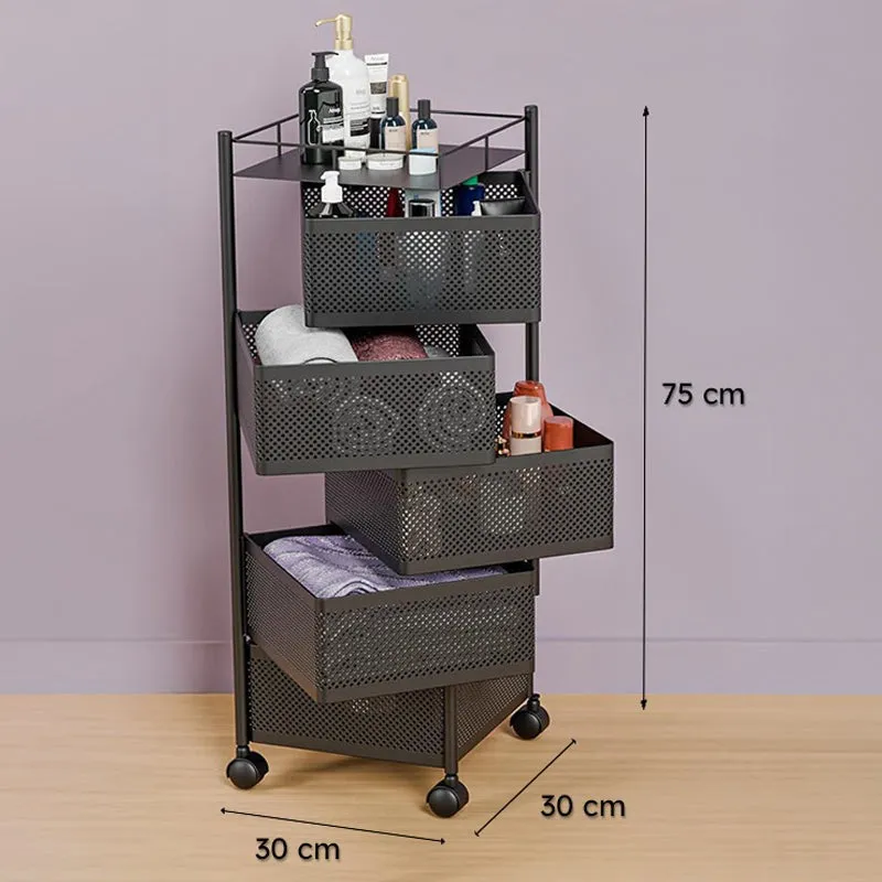 Tidy Mate Four Tier Corner Storage Rack With Wheels media 14
