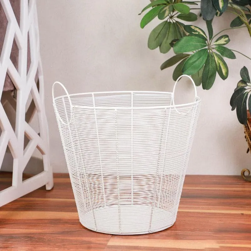 Conical Iron Weave Laundry Basket media 4