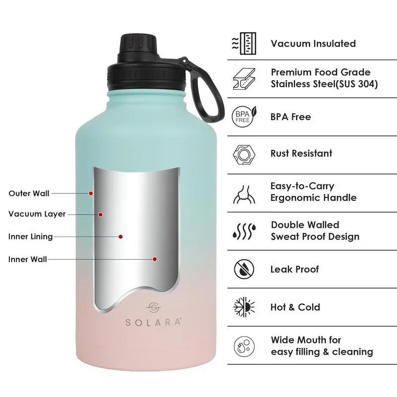 Solara Insulated Stainless Steel Bottle (2000 mL) - Pink,Blue media 4