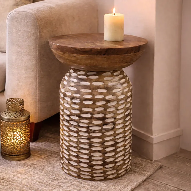 Sajira Handmade Mango Wood Accent Table media 3