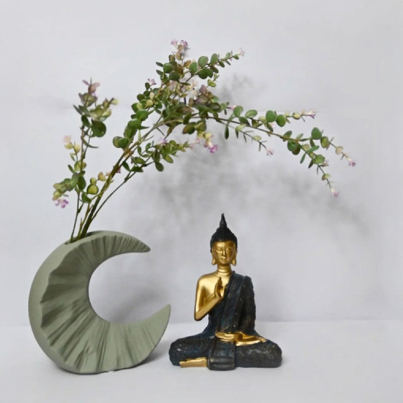 Lunar Half Moon Ceramic Vase - Green media 4