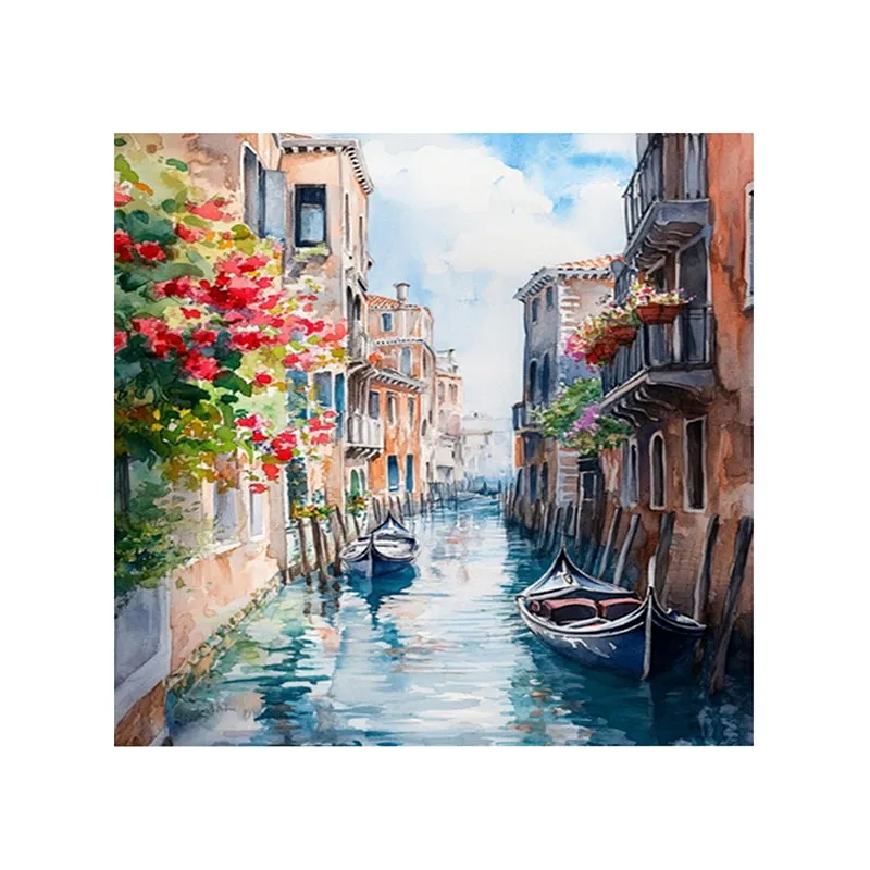 Serene Venice Canvas Showpiece With Stand media 5