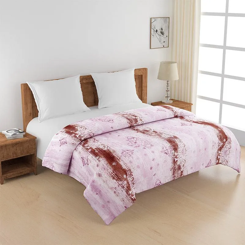 Swayam Anvi Ethnic Cotton Comforter (Pink) - 150 GSM media 1
