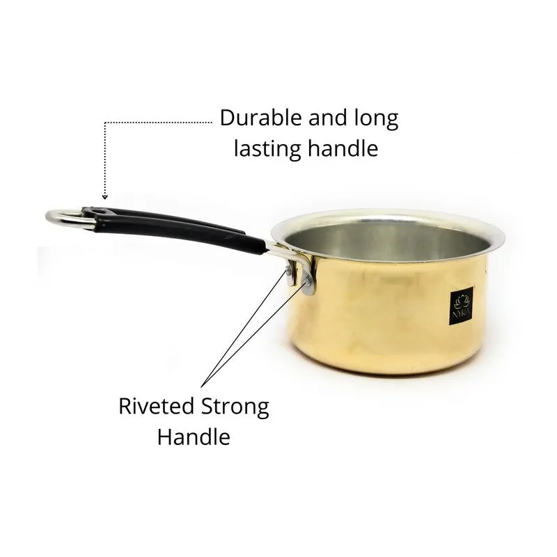 Dipora Brass Sauce Pan - 1400 ML media 4
