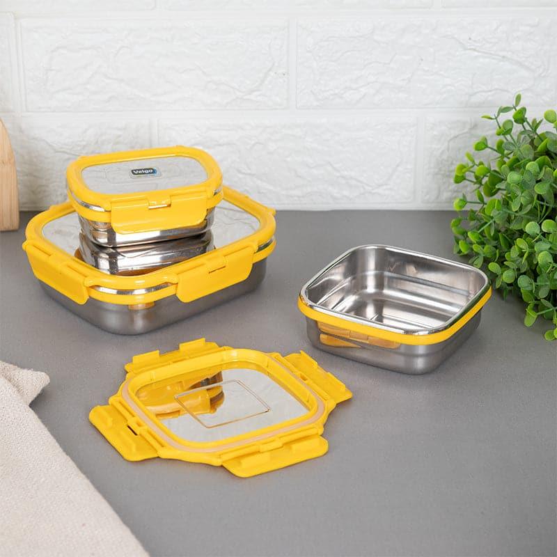 Savory Sam Yellow Lunch Box (550/300/150 mL) - Three Piece Set image 3