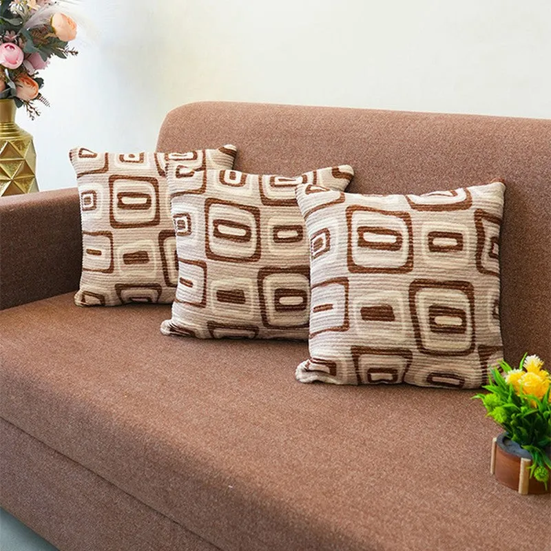 Squarecraft Cushion Cover (Beige) - Set Of Three media 1
