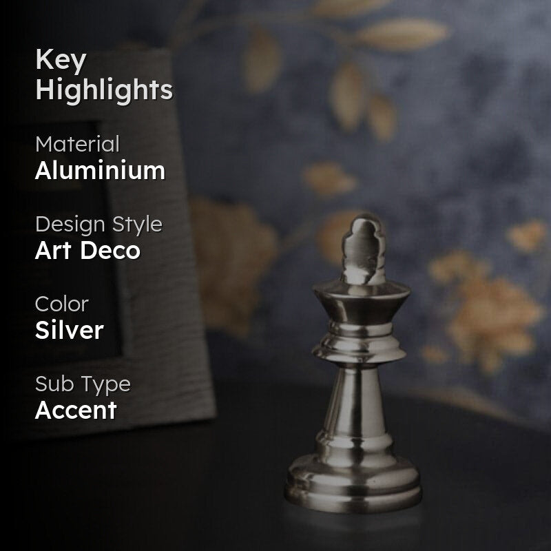 Chess Charm King Showpiece - Silver media 2