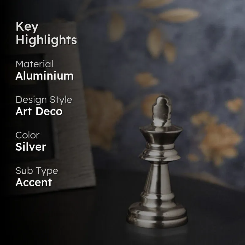 Chess Charm King Showpiece - Silver media 2