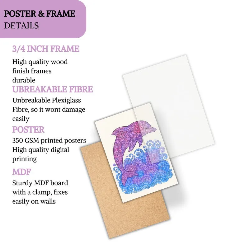 Aqua Bliss Paper Wall Painting With Frame - White media 6