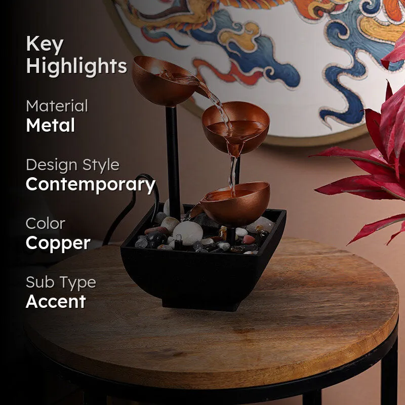 Vessel Flow Table Top Fountain - Copper media 2