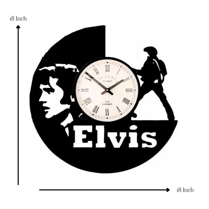 Elvis Steel Analog Wall Clock - Black media 7