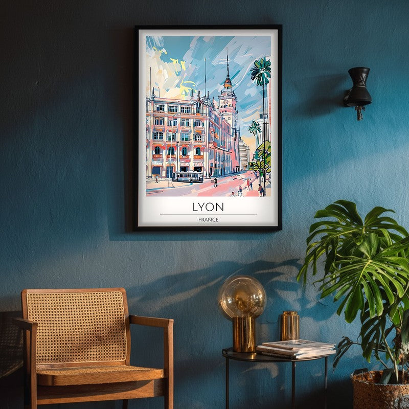Vintage Lyon Framed Canvas Wall Painting media 4