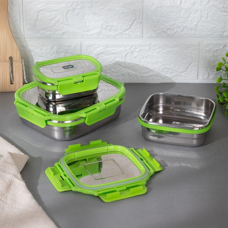 Savory Sam Green Lunch Box (550/300/150 mL) - Three Piece Set media 4