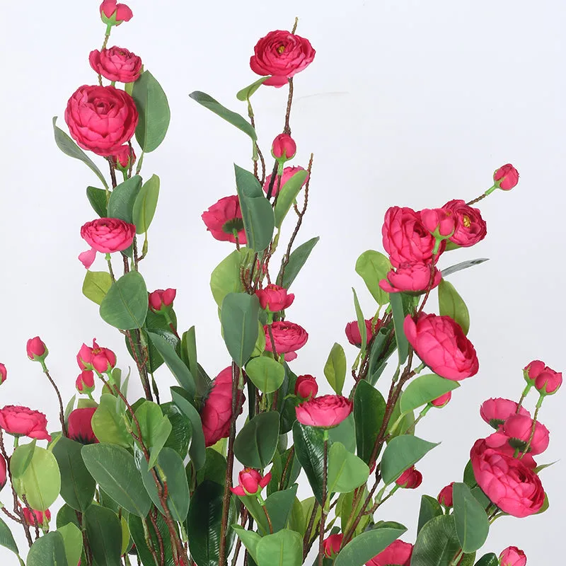 Camella Artificial Camellia Plant With Black Plastic Pot - 4 Feet media 5