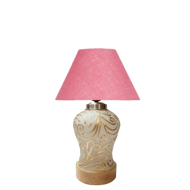 Lumithra Wooden Table Lamp - Pink media 4