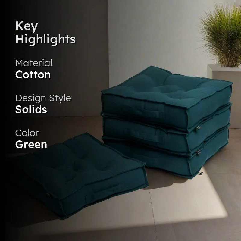 Tara Floor Cushion (Botanical Green) - Set Of Four media 2