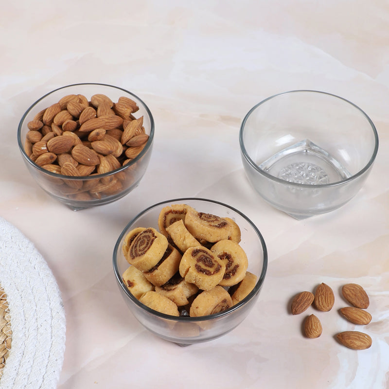Kublai Glass Snack Bowl (300 ML) - Set Of Three media 4