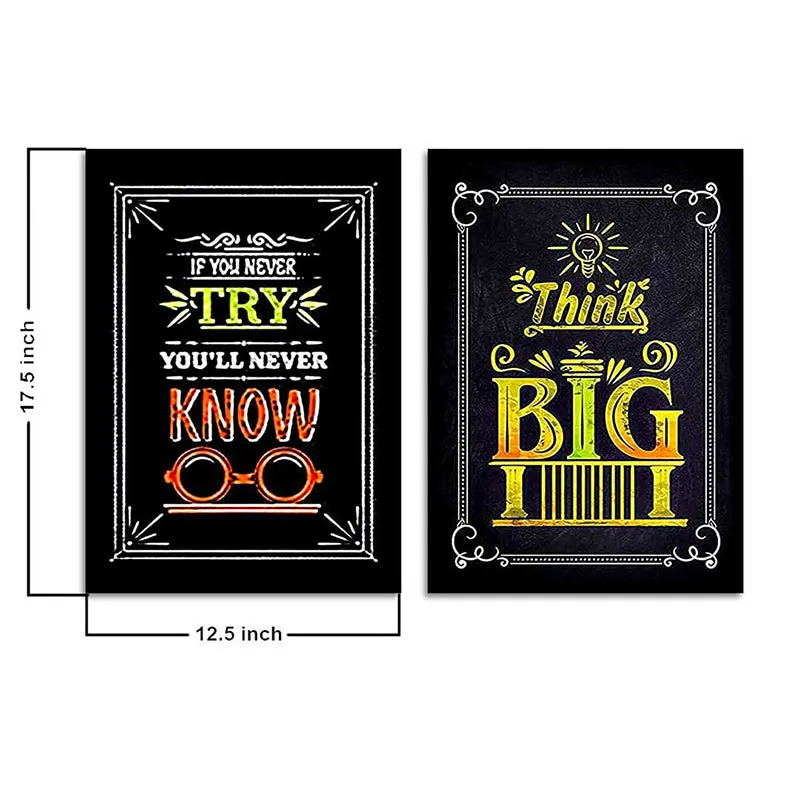 Think Big & Try Wall Art - Set Of Two media 6