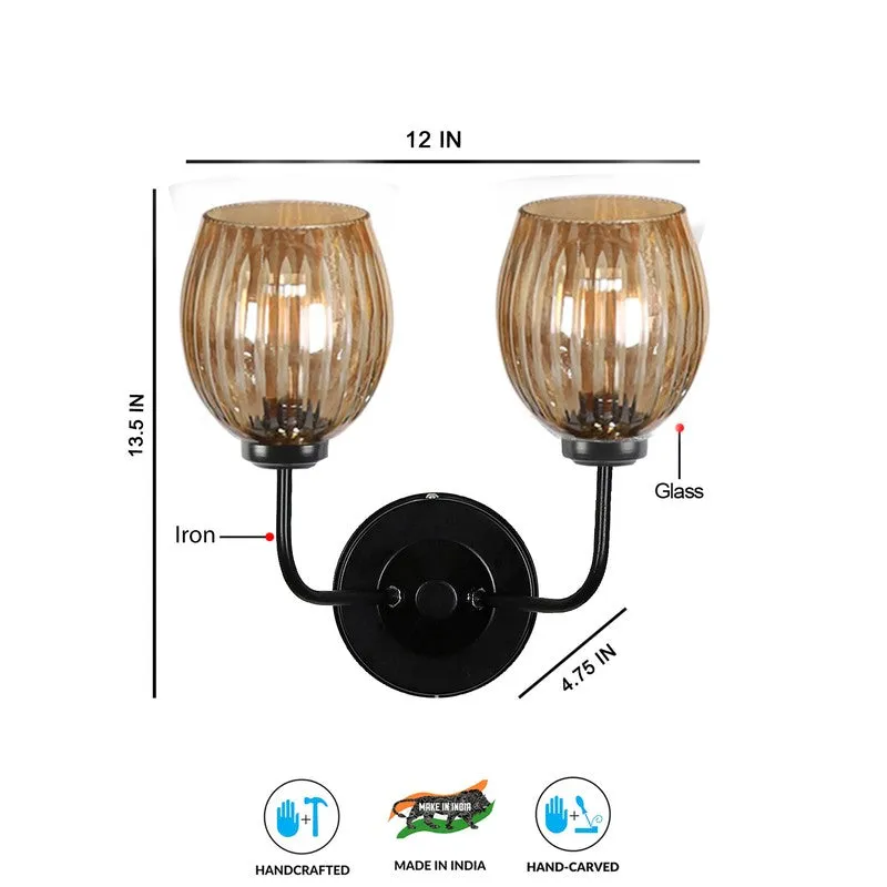 Golden Glow Dual Shade Glass Wall Lamp media 10