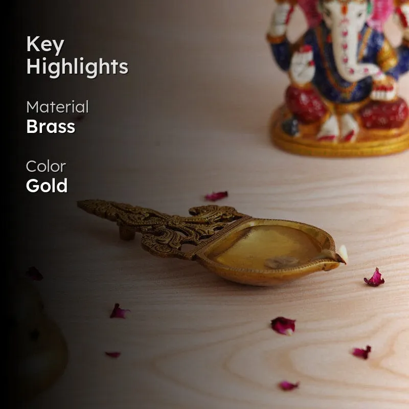 Kesara Ethnic Diya With Handle media 2