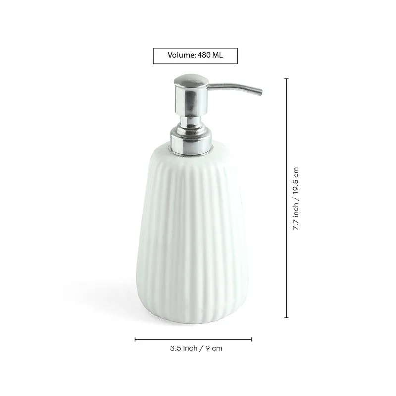 Minimalist Ribbed Ceramic Bathroom Set - Three Piece Set media 5