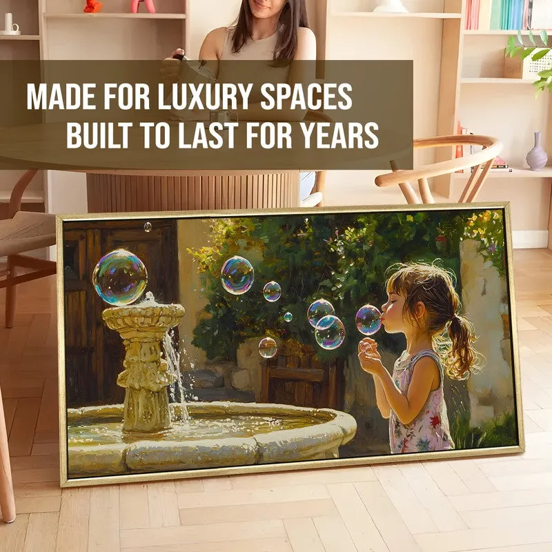 Sunlit Play Canvas Wall Painting With Frame media 5