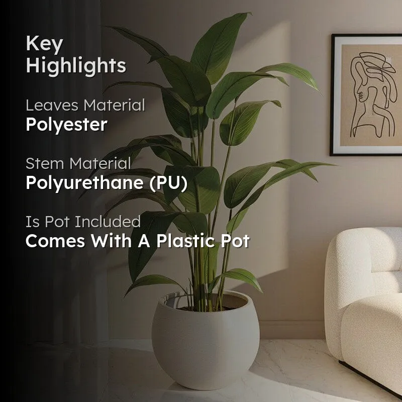 Exotic Bird of Paradise Artificial Plant With Black Plastic Pot media 2