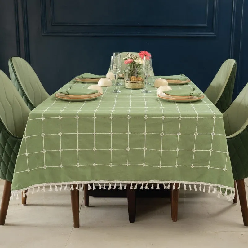 Aura Checks Table Cover - Green media 1
