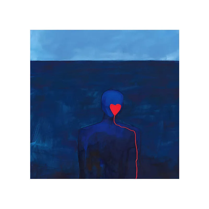 Red Heart In Blue Ocean Wall Painting media 5