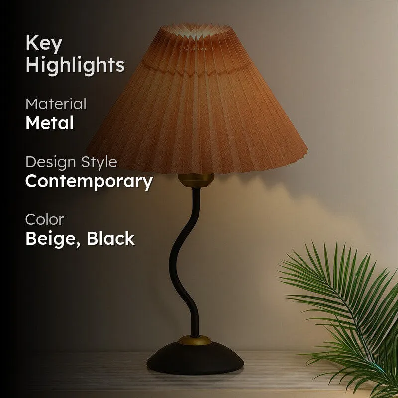 GlowMuse Creative Metal Table Lamp - Beige,Black media 2