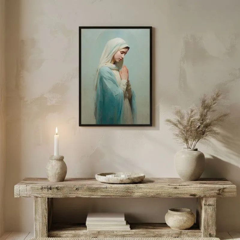 The Prayer of Mary Archival Paper Wall Painting With Black Frame media 3