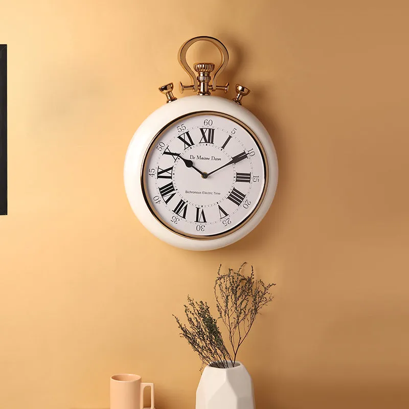 Ancient Poe Wall Clock - White media 1