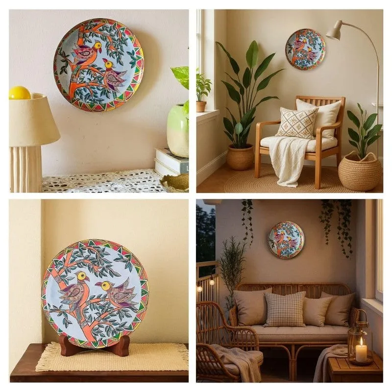 Madhubhani Mayura Decorative Plate media 4